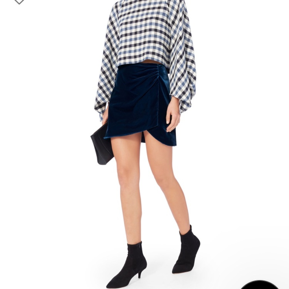 DEREK LAM 10 CROSBY VELVET WRAP MINI SKIRT